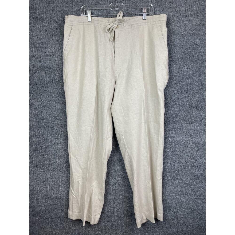 Men's Havanera Classic-Fit Linen-Blend Drawstring Pants in Stone/Natural, XL/TG‎